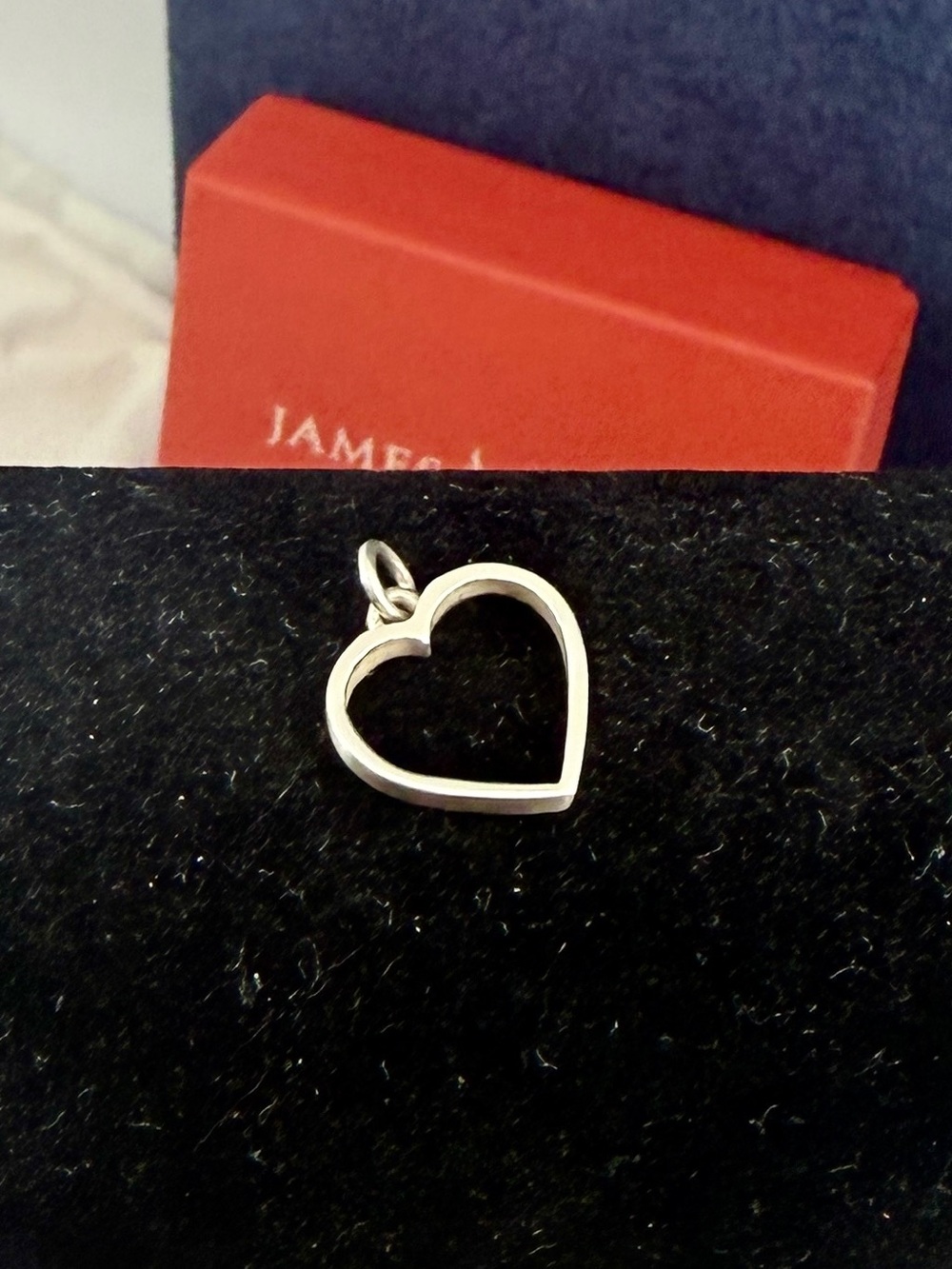 JAMES AVERY Sterling Silver Bold 3-D Open Heart Charm Pendant; Un-cut; RETIRED
